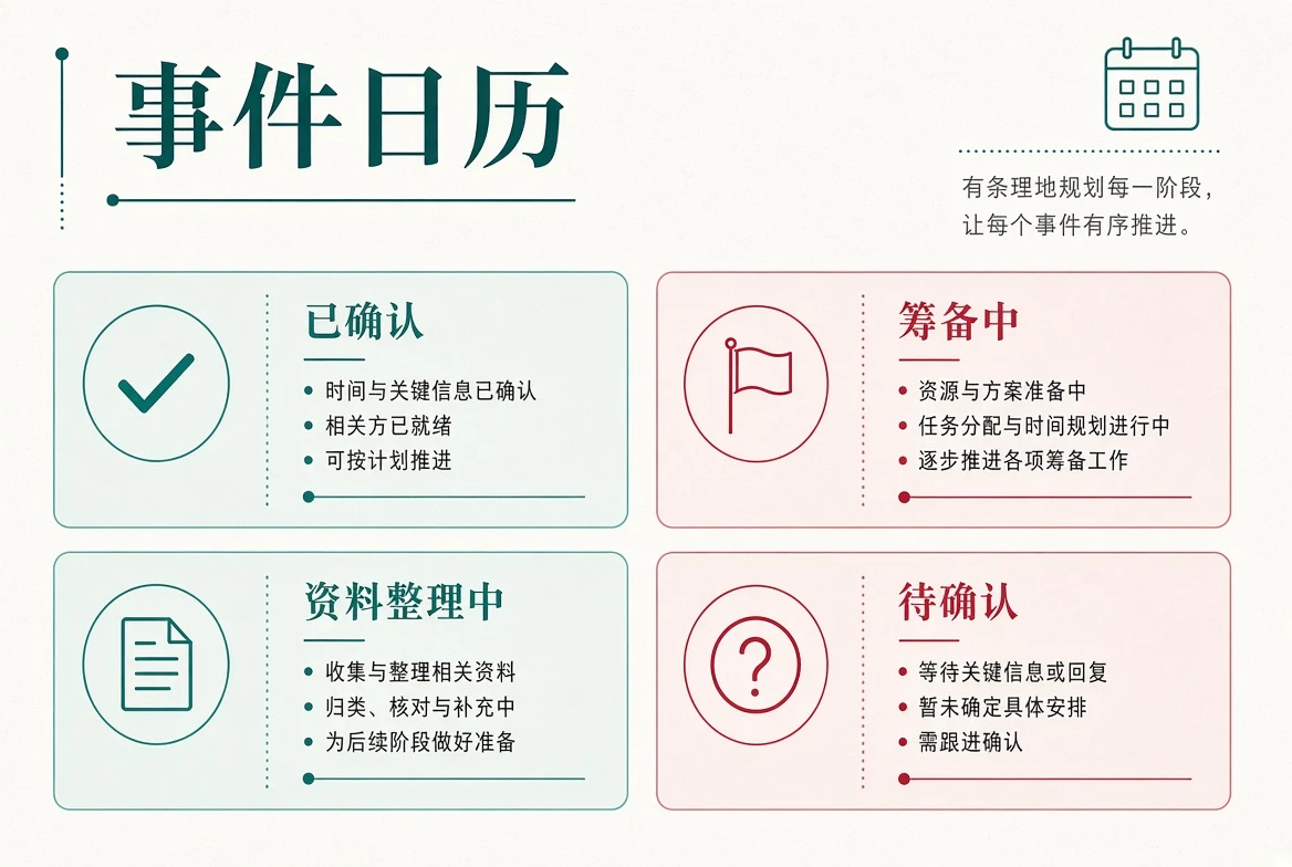 事件日历状态说明